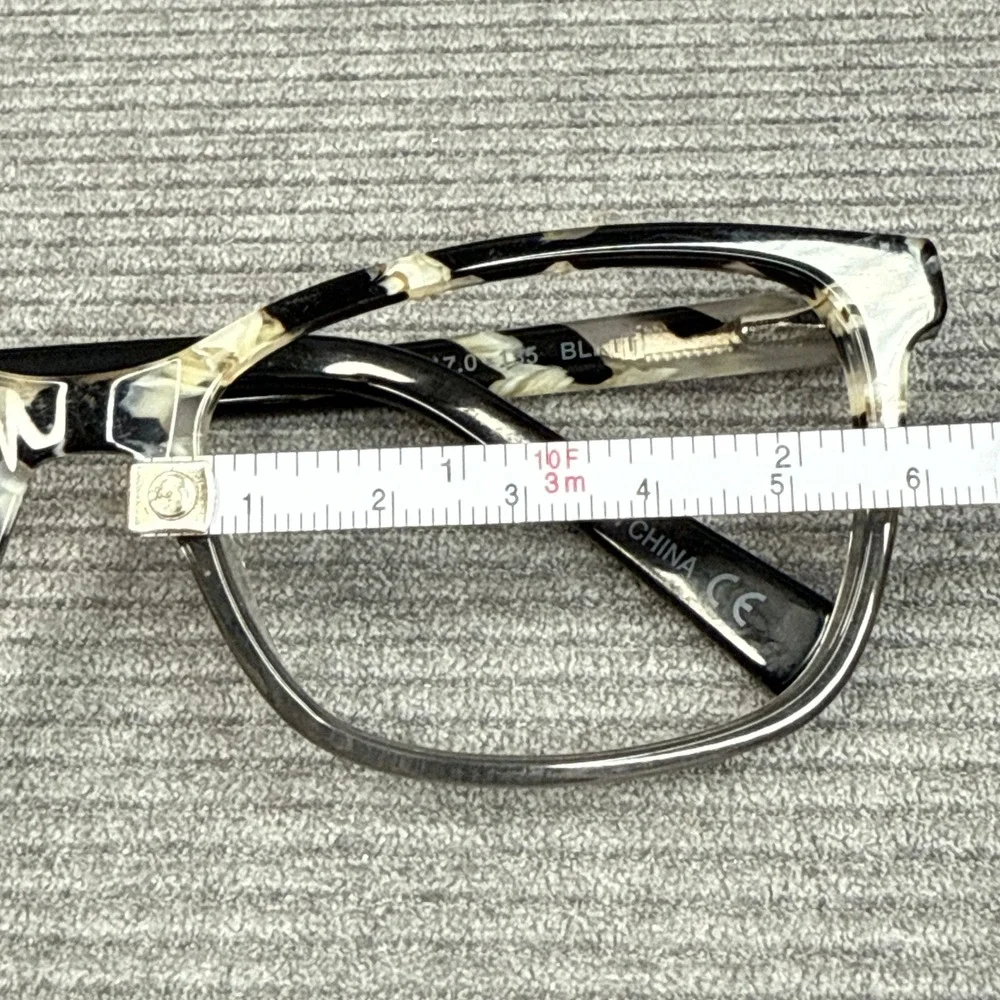 Christian Siriano Renee Eyeglasses Black White Marbled Tortoise Cat Eye Frames
